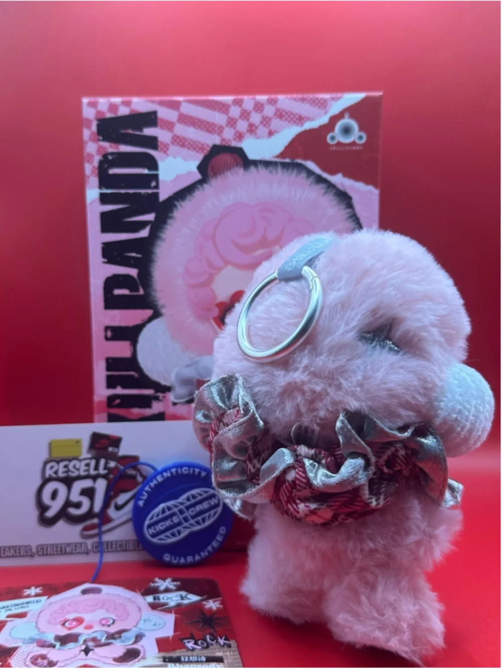 Pop Mart Skull Panda Winter Symphony Series Plush Keychain Rock Figure